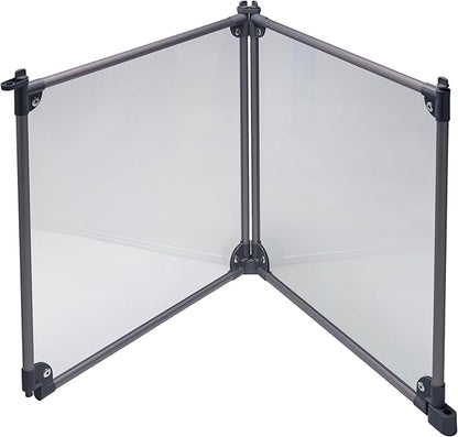 Front Row Foldable Dog Playpen – Durable and Portable Puppy Playpen for Exercise, Rest & Play – Clear Fence Panels with Aluminum Rods and Crate for Dogs and Other Small Pets (Charcoal, 2-Panel)