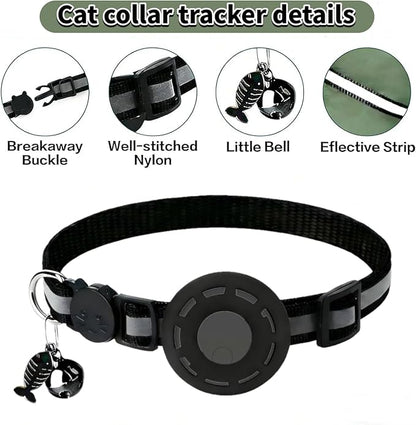 GPS Collar for Cats (Android Only) Smart tag,Pet Tracker,Waterproof Compatible with Google Find My,No Monthly Fee,Tracking Solution Smart Collar for Pet Safety,Small Large Cats (GPS Tracker for cat)