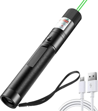 Laser Pointer High Power, Green Laser Pointer Indicator Light, USB Charge，Presentation, Interactive Toys for Indoor Dogs Cats