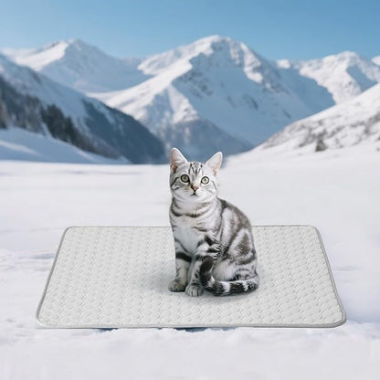 Soulbond Cooling Mat for Small Dogs - 25"x35" Washable Cooling Pad for Dogs & Cats, QMAX>0.3, Anti-Slip Bottom, Portable Summer Cool Pet Bed Pad for Outdoor/Indoor/Cars/Travel Use, Light Gray