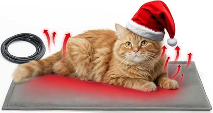 Cat Heating Pad for Bed Wamming: Electric 21.65"x13.77" Heated Cozy Mat with Removable Washable Cover Indoor Pet House Pillow Blanket for Puppy Kitty Nap Winter Reliefwith Auto Temperature Adjustment
