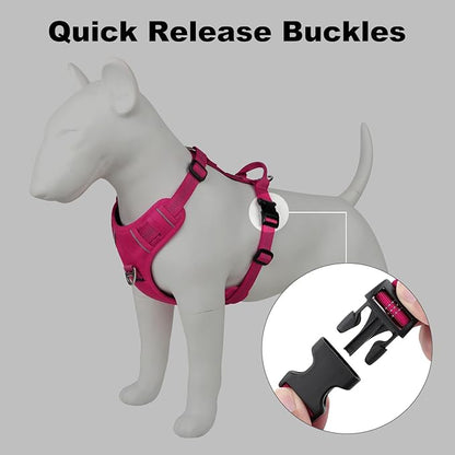 Plutus Pet No Pull Dog Harness, Reflective Adjustable Dog Vest Harness with Handle, Escape Proof, Soft Padded for Small Medium Large Dogs (Hot Pink, XS)