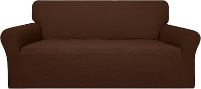 Easy-Going 100% Waterproof Couch Cover, Dual Waterproof Sofa Cover, Stretch Jacquard Sofa Slipcover, Leakproof Furniture Protector for Kids, Pets, Dog and Cat (Oversized Sofa, Coffee)