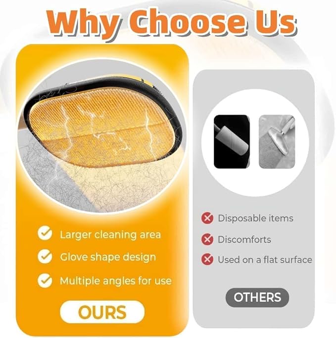 Pet Hair Remover, Pet Hair Removal Gloves for Carpet, Couch, Furniture, Car Seat, Upgraded Pet Hair Removal Tool (2PCS)