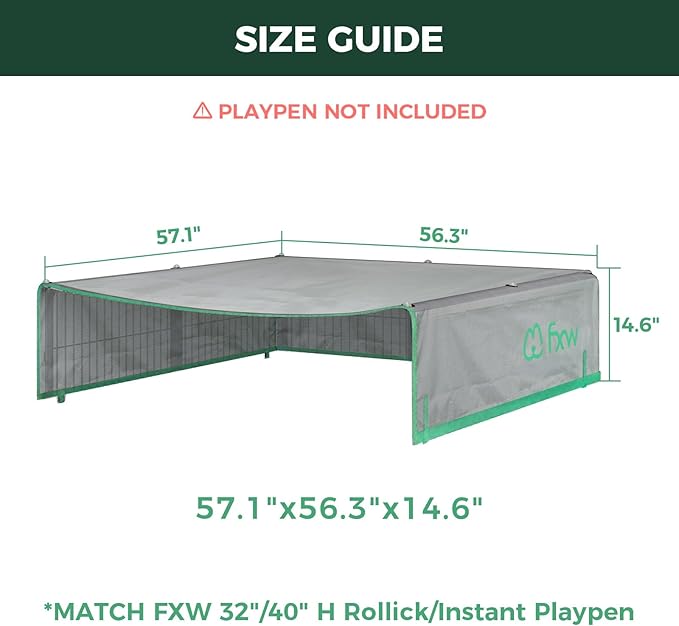 FXW Sun Shade Specialized for FXW Dog Playpen (Not Suitable for Other Brands), Fits for 32"/40" H Rollick/Instant Dog Playpen│Patent Pending (Playpen not Included)