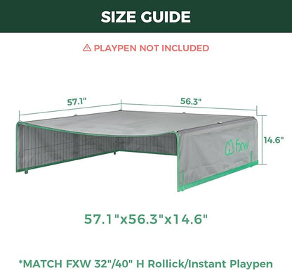 FXW Sun Shade Specialized for FXW Dog Playpen (Not Suitable for Other Brands), Fits for 32"/40" H Rollick/Instant Dog Playpen│Patent Pending (Playpen not Included)