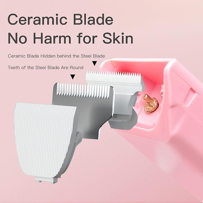 Replaceable Charging Cable&Standard Size Ceramic Blade Set,Pet Dog Hair Clipper Cat Trimmer Used Blade