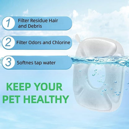 4inch Cats Fountain Replacement Filters with Pre-Filter Sponges for 67oz, 95oz and 135oz Pet/Cat Automatic Water Fountain Dog Water Dispenser (8 Pack)