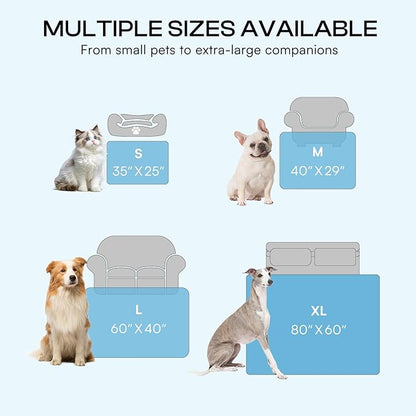 Luciphia Premium Cooling Dog Blanket Washable Q-MAX>0.5 Small Medium Large Pet Mat Puppy Cat Self-Cooling Soft Breathable Calming Throw for Sofa Crate Bed (Light Blue,40x60 inches)