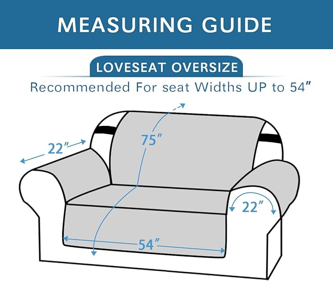 H.VERSAILTEX Reversible Loveseat Cover Furniture Protector Anti-Slip Water Resistant 2" Elastic Straps Couch Covers Pets Kids Fit Sitting Width Up to 54"(Oversized Loveseat: 75" x 98", Brown/Beige)