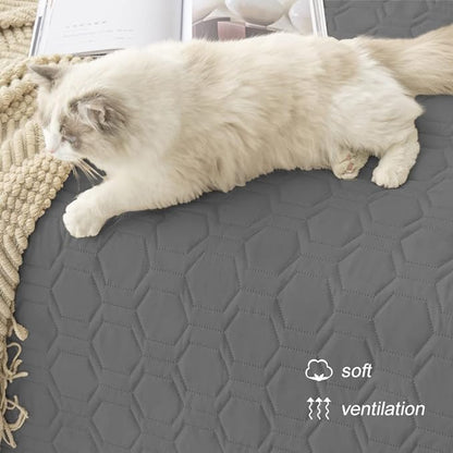 Tcksstex Waterproof and Non-Slip Dog Bed Cover and Pet Blanket Sofa Pet Bed Mat ，car Incontinence Mattress Protectors Furniture Couch Cover for Most Cats Dogs,Pets（30x70-Dark Grey）
