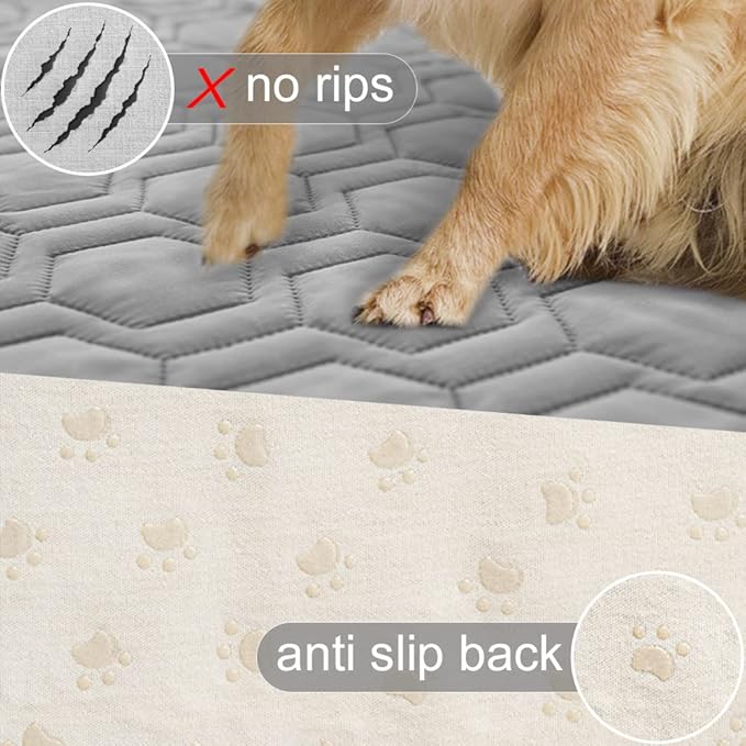 Tcksstex Waterproof and Non-Slip Dog Bed Cover and Pet Blanket Sofa Pet Bed Mat ，car Incontinence Mattress Protectors Furniture Couch Cover for Most Cats Dogs,Pets（52x82-Light Grey）