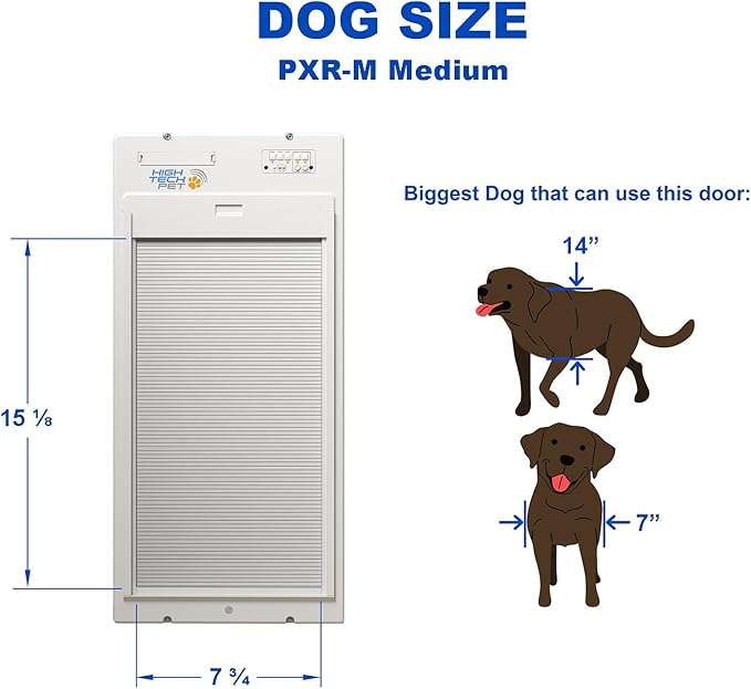Power Pet Roll Up - Dependable Smart Dog Door, Automatic Pet Collar Operation with or Without App-High Security, Safe, Air Tight and Weatherproof, Space Saving Modern Design (Door Mount, Medium)