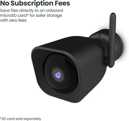 Feit Electric Plug-in Outdoor Security Camera, 2K HD, Advance Motion Detection, 2.4GHz Wi-Fi, 30ft. Night Vision, 2-Way Audio, Micro SD Card Storage, AI-Powered Smart Alerts, Always-On Wired Power