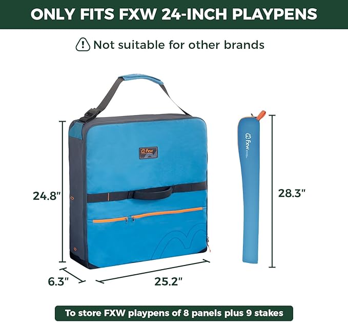 FXW Specialized Dog Playpen Storage Bag (Not Suitable for Other Brands), Designed for RV Trips, Fits 24" H 8 Panels and 9 Stakes, 1 Pack│Patented