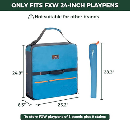 FXW Specialized Dog Playpen Storage Bag (Not Suitable for Other Brands), Designed for RV Trips, Fits 24" H 8 Panels and 9 Stakes, 1 Pack│Patented