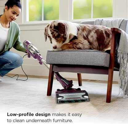 Shark POWERDETECT Ultra-Light Corded Stick Vacuum with DuoClean Technology, Self-Cleaning Brushroll for No Hair Wrap, Anti-Allergen Complete Seal, and Odor Neutralizer Technology, Purple, HZ4001AMZ