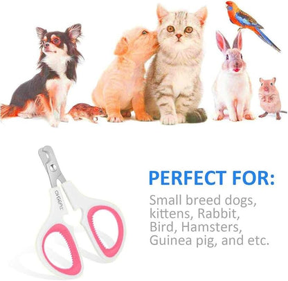 OneCut Pet Nail Clippers, Update Version Cat & Kitten Claw Nail Clippers for Trimming, Professional Pet Nail Clippers Best for a Cat, Puppy,Rabbit, Kitten & Small Dog,Sharp & Safe (Pink)