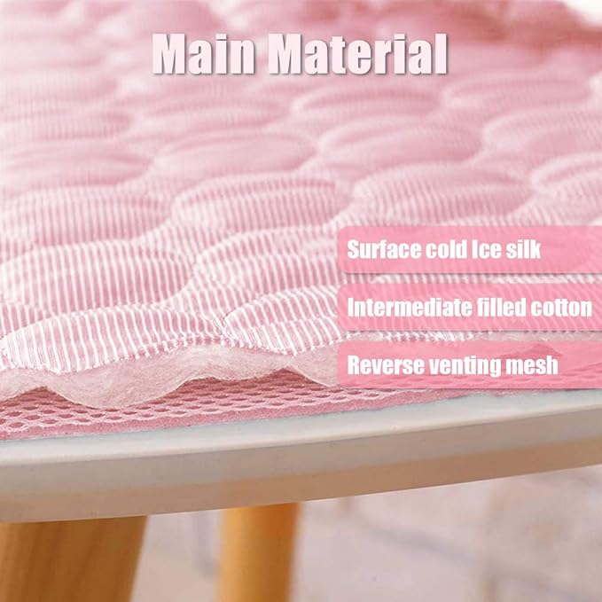 2026 Upgraded Washable Dog Cooling Mat Ice Silk Cooling Mat for Dogs Pet Self Cooling Pad Blanket Dog Cooling Pad (Q-Max>0.4) for Indoor & Outdoor Car Seats (Pink, 28x22 in)
