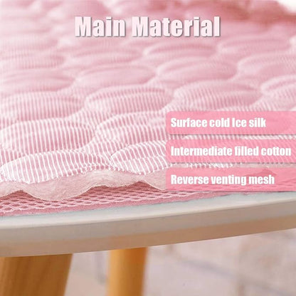 2026 Upgraded Washable Dog Cooling Mat Ice Silk Cooling Mat for Dogs Pet Self Cooling Pad Blanket Dog Cooling Pad (Q-Max>0.4) for Indoor & Outdoor Car Seats (Pink, 28x22 in)