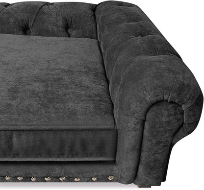 Dog Bed Rocky Grey Oxford Armchair for Pets Minimalist Luxury