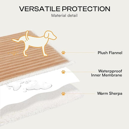 Luciphia Waterproof Dog Blanket for Large Dogs Ultra-Soft Calming Cut Pile Flannel Throw Durable & Warm Furniture Protection for Couch Bed Pet Human Blanket Machine Washable Warm Caramel,XL(85''x57'')