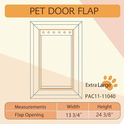AMZOO Extra Large Replacement Dog Door Flap - Compatible with PetSafe PAC 11-11040, Measures 13 3/4” x 24 3/8” - Durable and Flexible（2 Packs）
