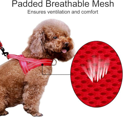 Plutus Pet No Pull Dog Harness with Breathable Mesh Padded, Adjustable Reflective Escape Proof Dog Harness, Quick Fit Dog Vest Harness for Small Medium Large Dogs(M, Red)