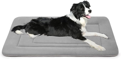 JoicyCo Dog Bed Soft Dog Crate Bed Pad Mat, 36 in Non Slip Bottom Washable Beds for Medium and Large Dogs, Pet Bed Mattress Kennel Pad, Clay Gray