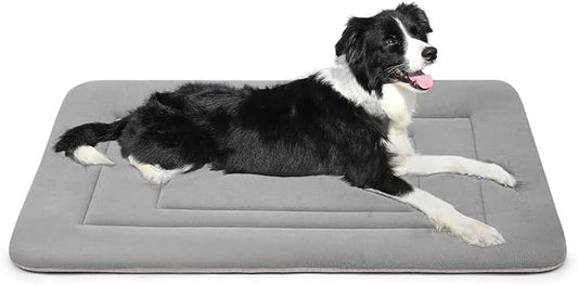 JoicyCo Dog Bed Soft Dog Crate Bed Pad Mat, 36 in Non Slip Bottom Washable Beds for Medium and Large Dogs, Pet Bed Mattress Kennel Pad, Clay Gray