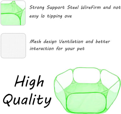 Small Animals Playpen, Portable Pop-up Open Interactive Pet Tent, Indoor Outdoor Fence for Rabbits, Guinea Pig, Hamster, Chinchillas, Kittens, Puppies