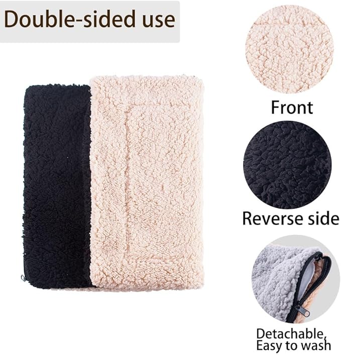 AIO Self-Warming Cat Bed Pad Advanced Extra Warm Thermal Pet Warming Pad for Indoor Outdoor Pets with Removable Cover Outdoor Pet Houses Washable Non Electric Self Heating Cat Bed 16.96 * 22.05in