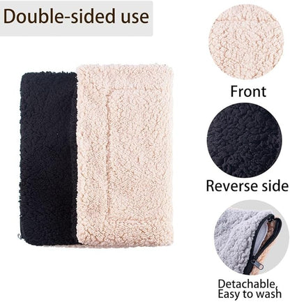 AIO Self-Warming Cat Bed Pad Advanced Extra Warm Thermal Pet Warming Pad for Indoor Outdoor Pets with Removable Cover Outdoor Pet Houses Washable Non Electric Self Heating Cat Bed 16.96 * 22.05in