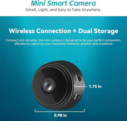 Hidden Camera Mini Spy Camera WiFi 1080P, Wireless Indoor Security Camera with Night Vision & Motion Detection, Nanny Cam for Home Baby Pet Monitor,TF Card Storage (Black)
