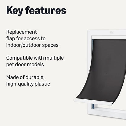 Amazon Basics Dog Cat Door Replacement Flap, Large, 16.9’’ x 9.6’’ x 0.83’’, White and Grey