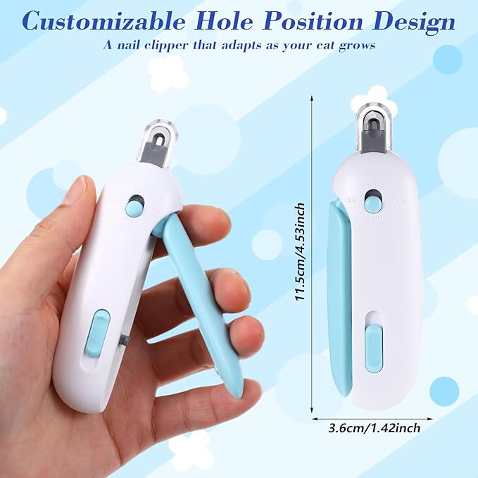 Lusofie Pain-Free Cat Nail Clippers for Indoor Cats - Quick & Safe Claw Trimmer with Guard to Prevent Overcutting, Anti-Splash Design & Hidden Nail File | for Kittens & Adult Cats