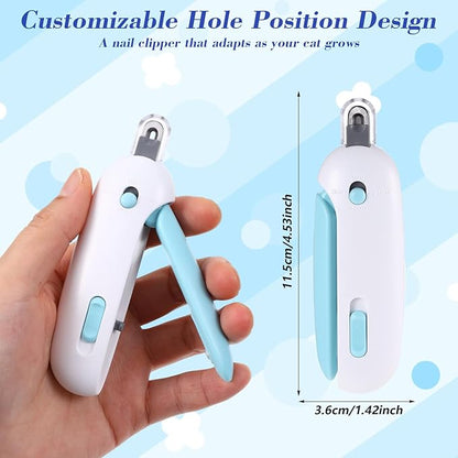 Lusofie Pain-Free Cat Nail Clippers for Indoor Cats - Quick & Safe Claw Trimmer with Guard to Prevent Overcutting, Anti-Splash Design & Hidden Nail File | for Kittens & Adult Cats