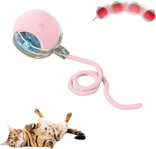 Interactive Cat Toys for Indoor Cats, 2026 New Interactive Pet Toy Ball, Cat Toy Ball for Bored Indoor Cats, Smart Rolling Ball for Dogs & Cats (Pink)