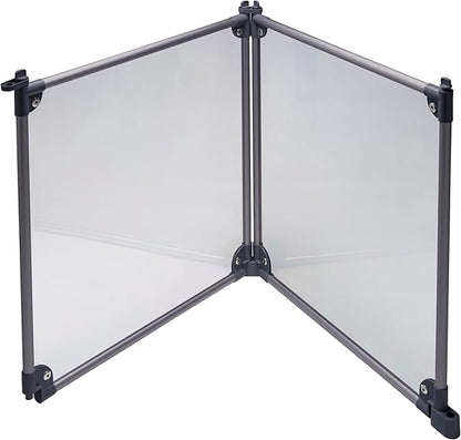 Front Row Foldable Dog Playpen – Durable and Portable Puppy Playpen for Exercise, Rest & Play – Clear Fence Panels with Aluminum Rods and Crate for Dogs and Other Small Pets (Charcoal, 2-Panel)