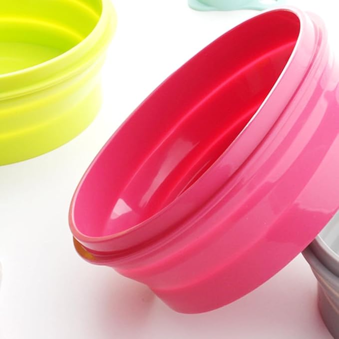 ME.FAN Silicone Collapsible Bowls - Silicone Folding Travel Bowl with Lids - Expandable Food Storage Containers Set - Portable, [27oz]