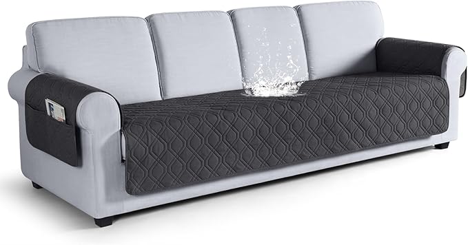 VANSOFY Couch Cover, Waterproof Sofa Covers Washable Slipcover Furniture Protector Couch Seat Covers Non-Slip Couch Cover for Dogs, Pets(Oversized Sofa, Charcoal Gray)