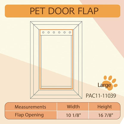 AMZOO Medium Replacement Dog Door Flap Compatible with PetSafe Measures 8 1/8” x 12 7/8” PAC 11-11038（2 Packs）