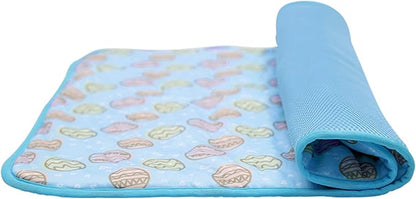 SEIS Dog Ice Pad Ice Silk Cats Kennel Mat Pet Cooling Pad Summer Cool Bamboo Mat Breathable Pad (Blue, S