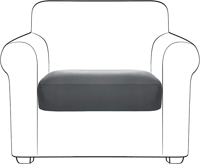 Yates Home PU Leather Couch Sofa Cushion Slipcover Water-Proof Elastic Chair RV Seat Covers Loveseat Sofa Furniture Protector Slip Cover for Settee Seater Replacement in Living Room（Chair, Gray）