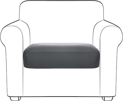 Yates Home PU Leather Couch Sofa Cushion Slipcover Water-Proof Elastic Chair RV Seat Covers Loveseat Sofa Furniture Protector Slip Cover for Settee Seater Replacement in Living Room（Chair, Gray）