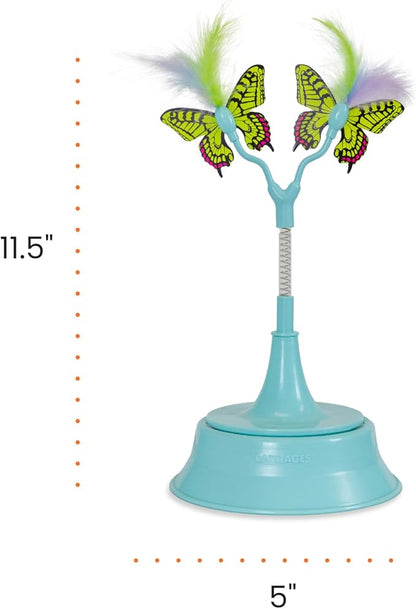 Catstages 2-in-1 Bouncy Flutter Bug Spring Cat Toy – Interactive Standalone or Ball Track Add-On, Blue