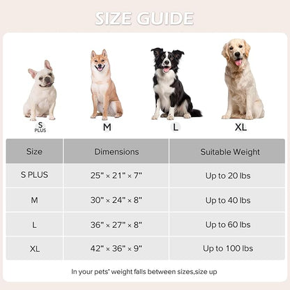 JOEJOY Small Dog Bed for Small Dogs, Rectangle Washable Orthopedic Dog Bed with Removable Zipper Cover, Cute Soft Calming Puppy Pet Bed with Jacquard Shaggy Plush & Non Skid Bottom