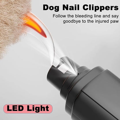 Consss Dog Nail Grinder Quiet, Easy to Use Pet Nail Grinder with Led Lights, 7500 RPM Dog Nail Clippers for Large Dogs Medium Small Dogs & Cats, Continuous 3-Hour Battery Life