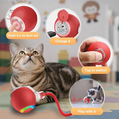 Interactive Cat Toys for Indoor Cats,Flying Bird Cat Kitten Toy,Moving Cat Toy for Bored Indoor Adult Pets,Smart Automatic Cat Chase Ball Toy (Blue)