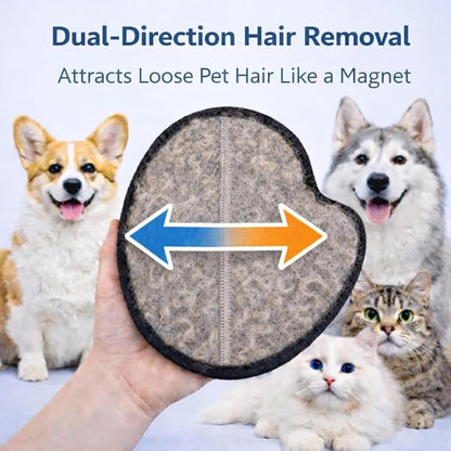 Pet Hair Removal Gloves 2 Pack – Removes Loose Pet Hair from Furniture, Couch, Clothes & Car – Dog & Cat Grooming Mitt – Reusable Fur Remover for Home Cleaning & Bath Massage